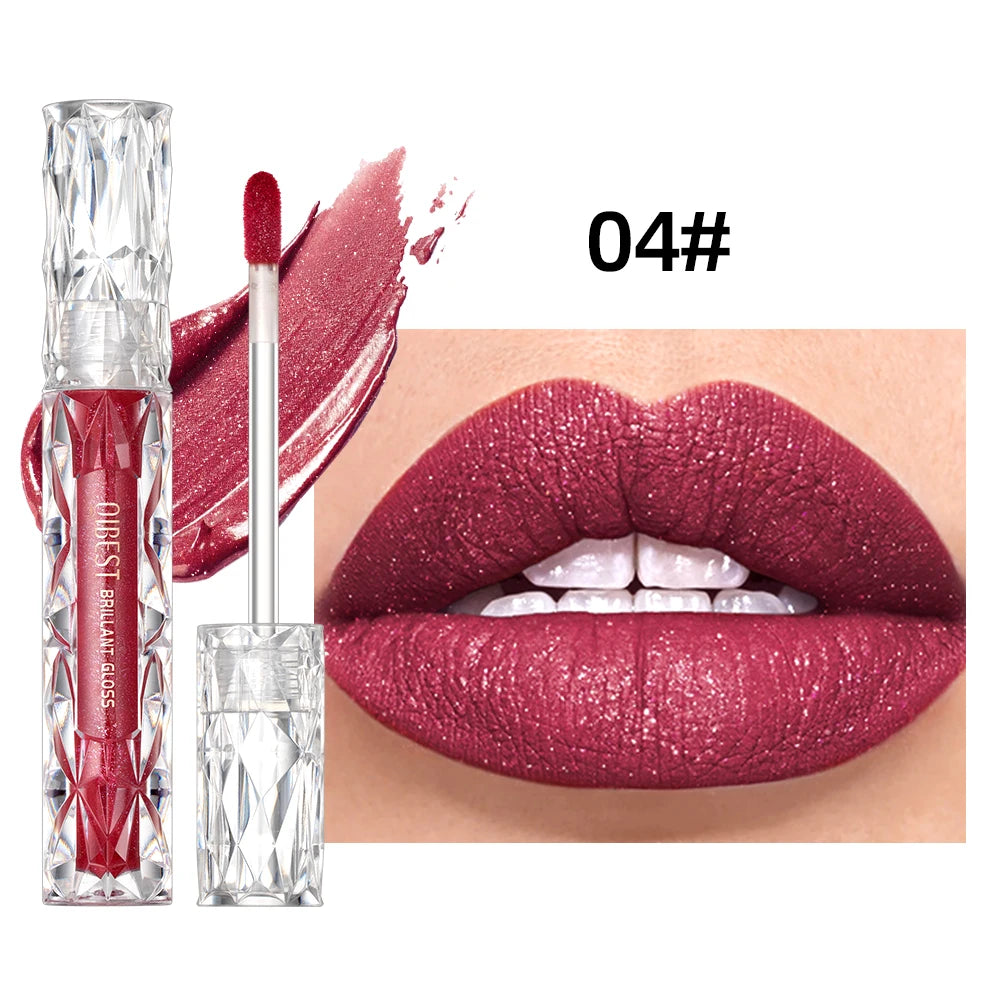Diamond Matte Purple Sparkling Waterproof Lipgloss