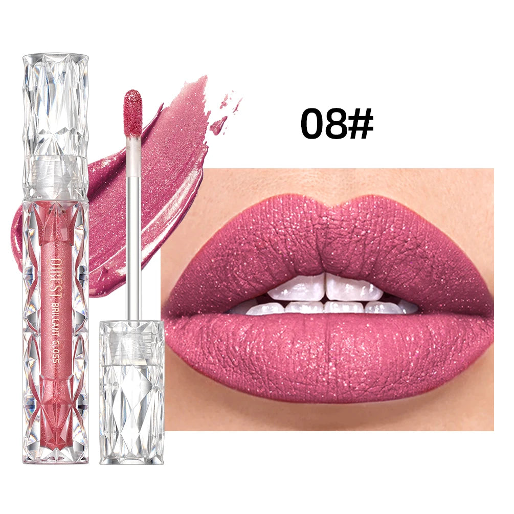 Diamond Matte Purple Sparkling Waterproof Lipgloss