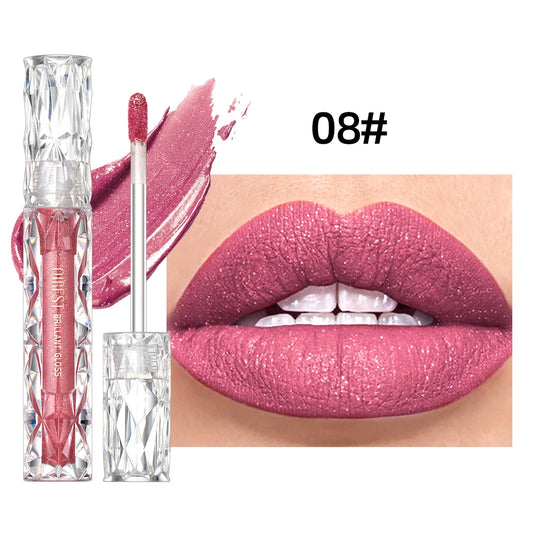 Diamond Matte Purple Sparkling Waterproof Lipgloss