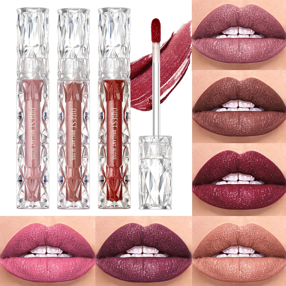Diamond Matte Purple Sparkling Waterproof Lipgloss