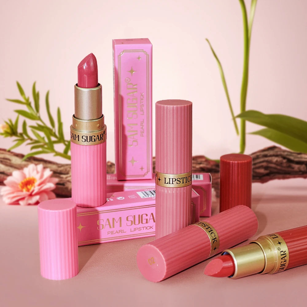 Waterproof Pearlescent Pink Glitter Velvet Lipstick
