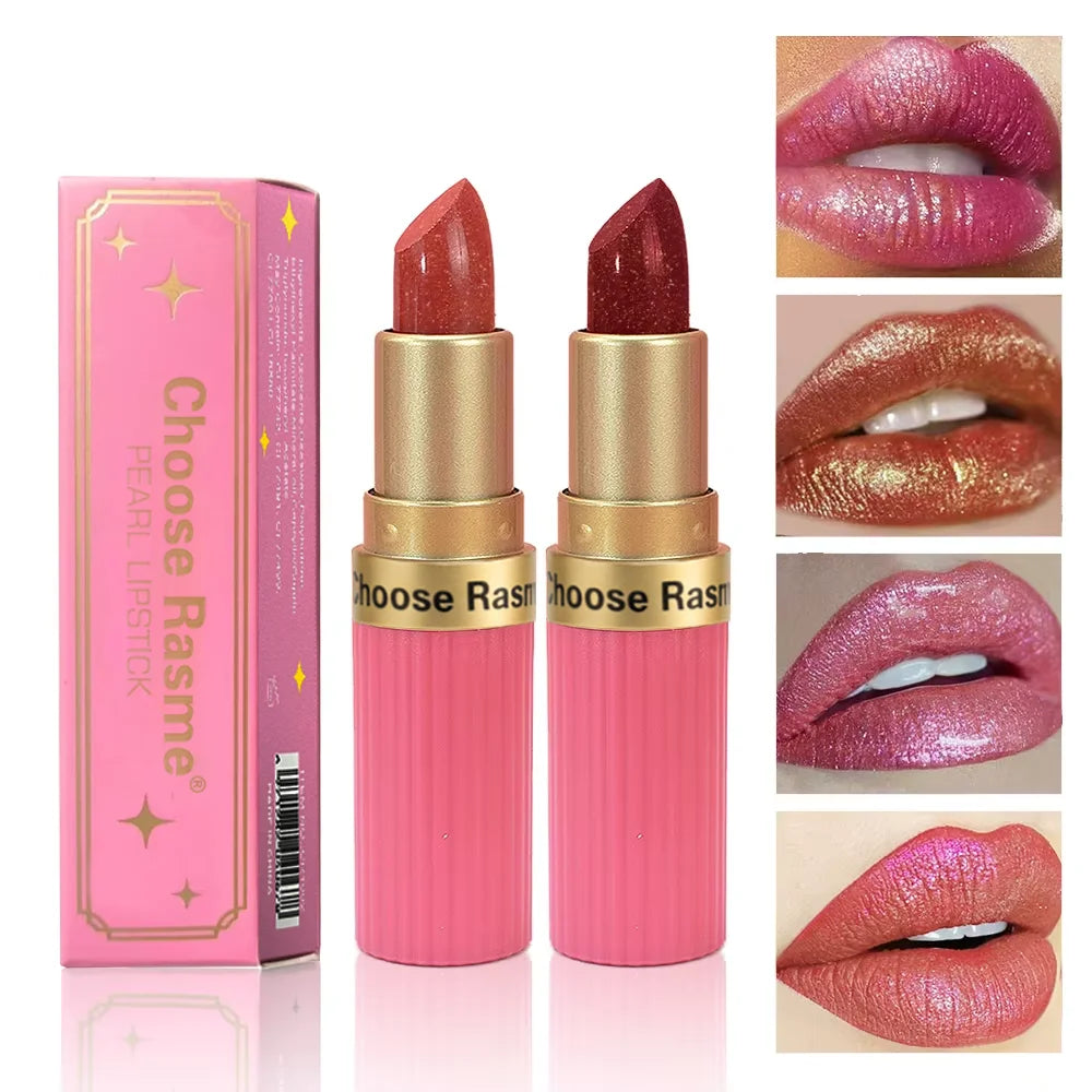 Waterproof Pearlescent Pink Glitter Velvet Lipstick
