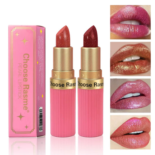Waterproof Pearlescent Pink Glitter Velvet Lipstick