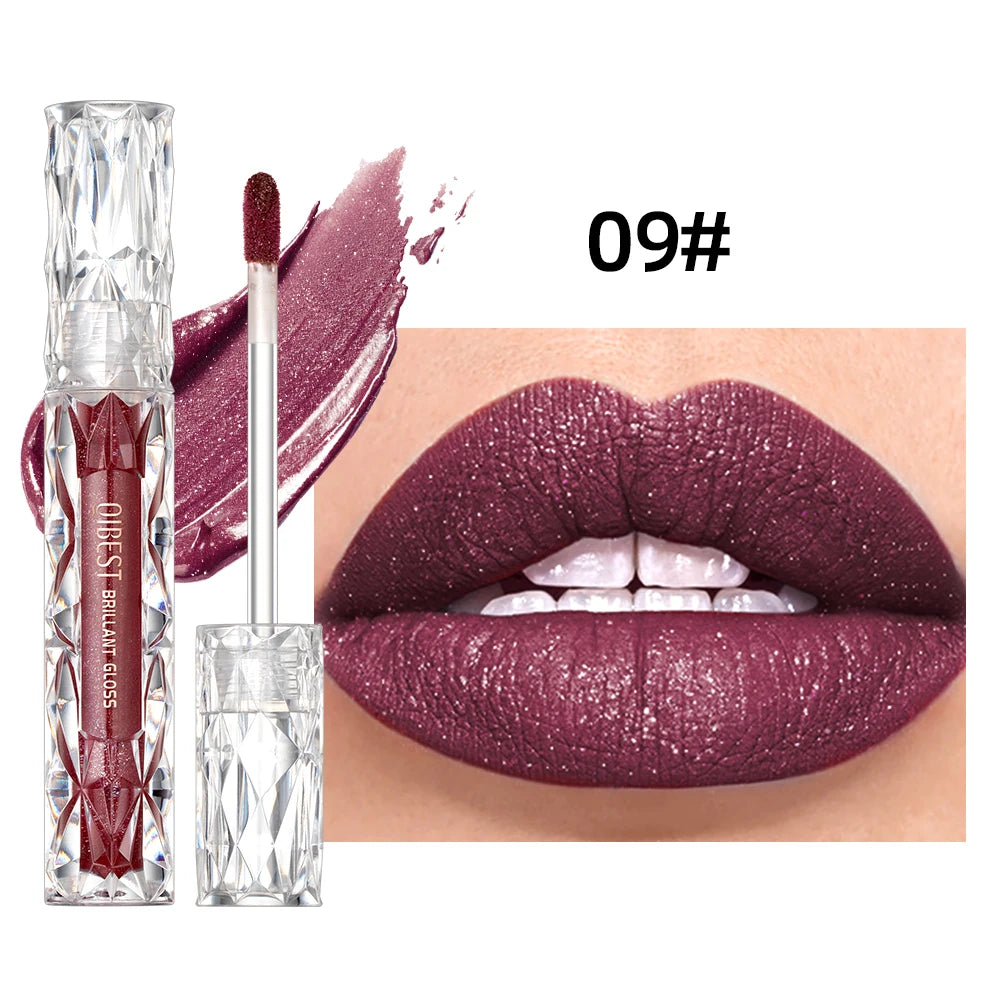 Diamond Matte Purple Sparkling Waterproof Lipgloss