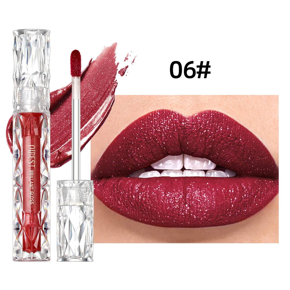 Diamond Matte Purple Sparkling Waterproof Lipgloss