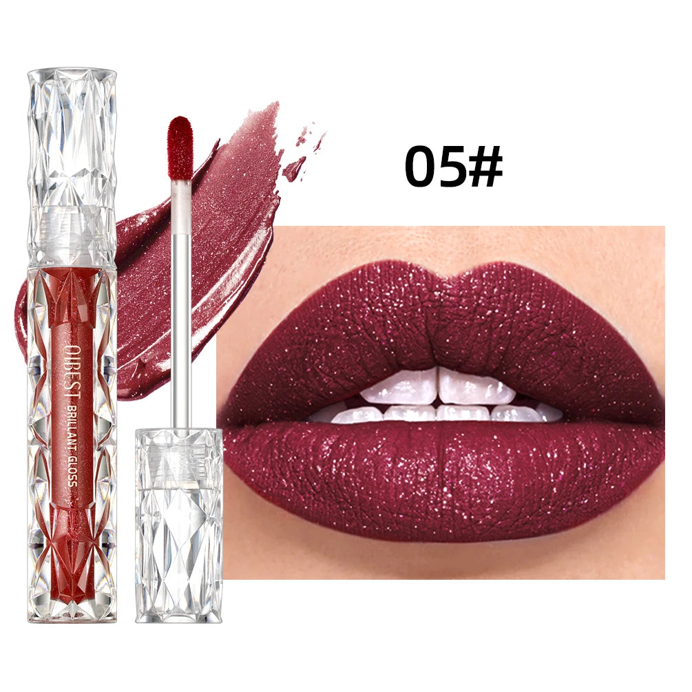 Diamond Matte Purple Sparkling Waterproof Lipgloss