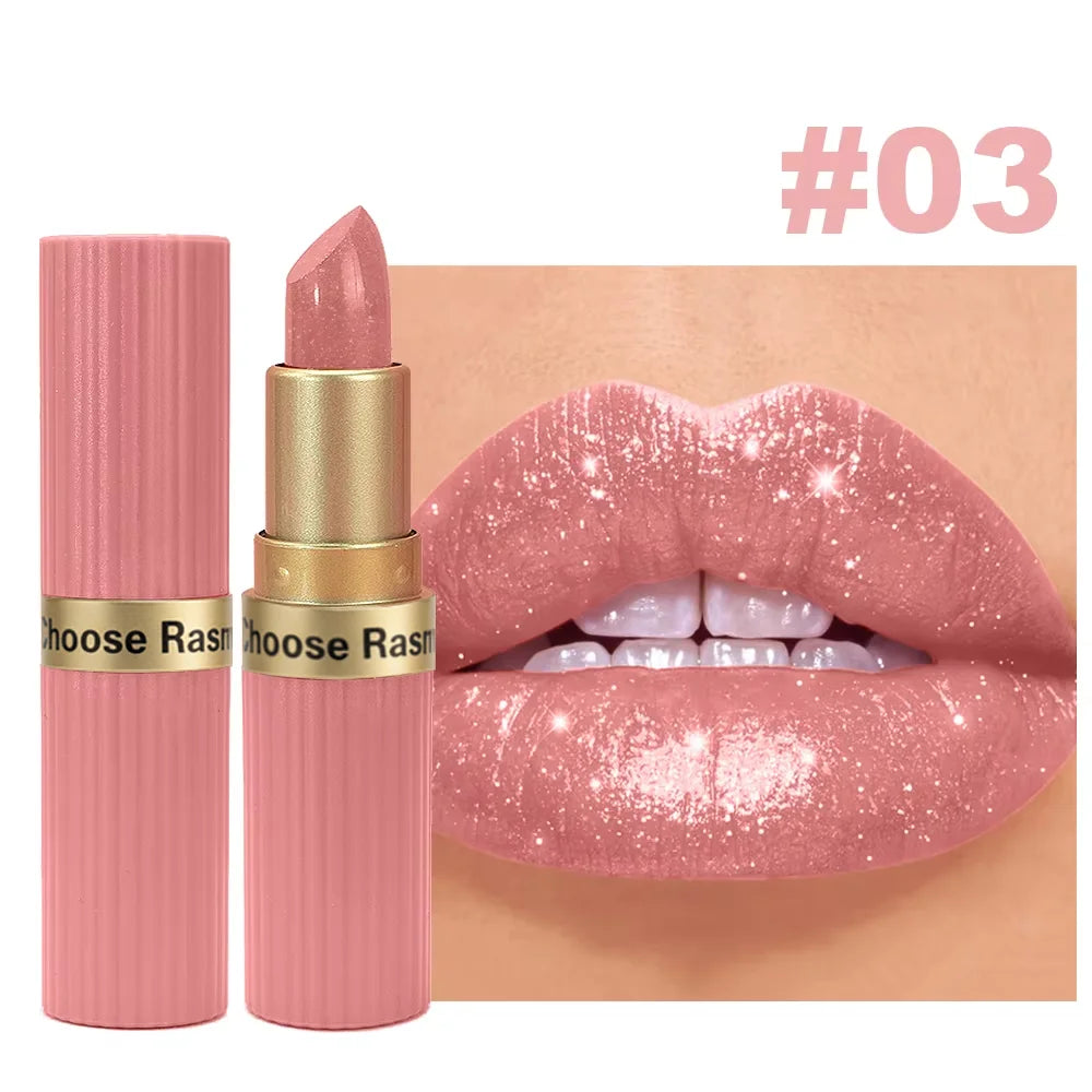 Waterproof Pearlescent Pink Glitter Velvet Lipstick