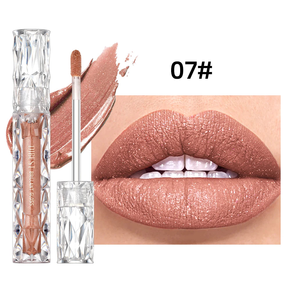 Diamond Matte Purple Sparkling Waterproof Lipgloss